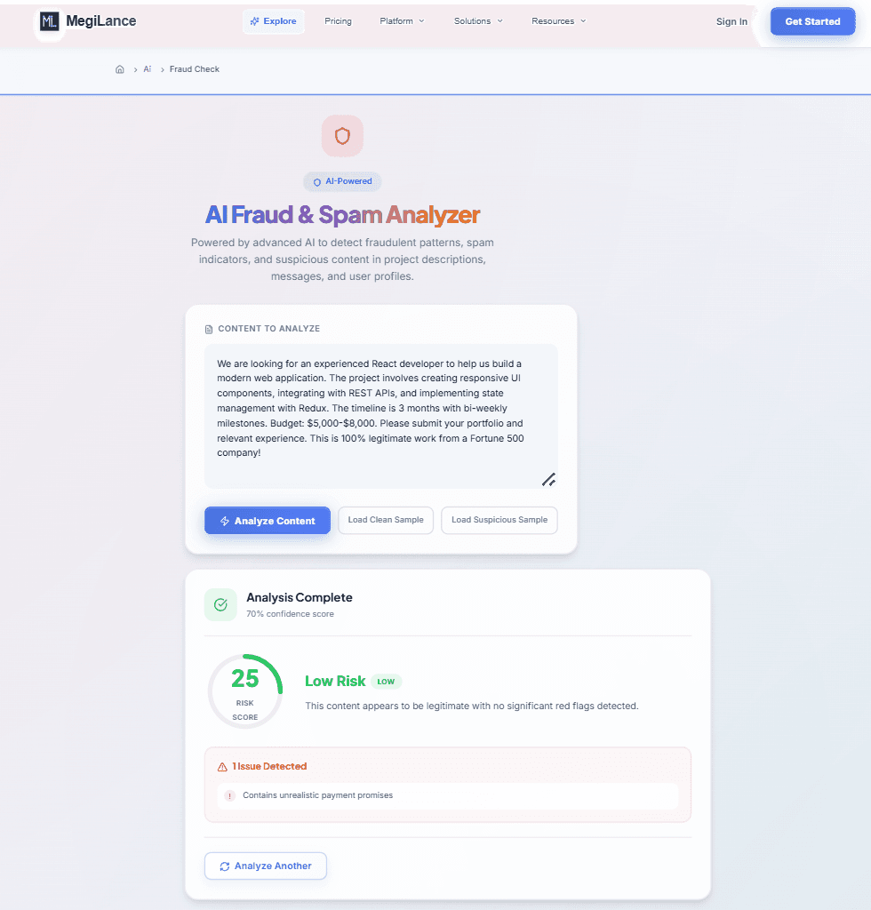 AI Fraud Risk Analysis & Escrow Verification