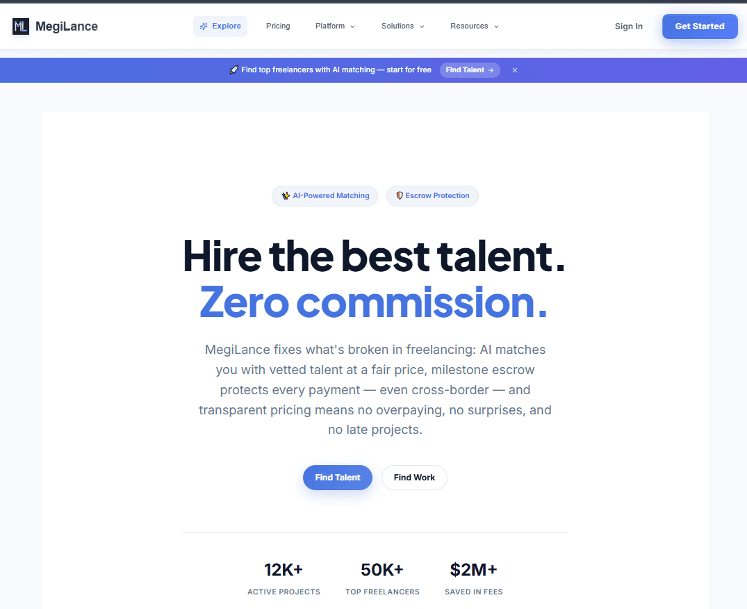 MegiLance Landing Page & Platform Overview