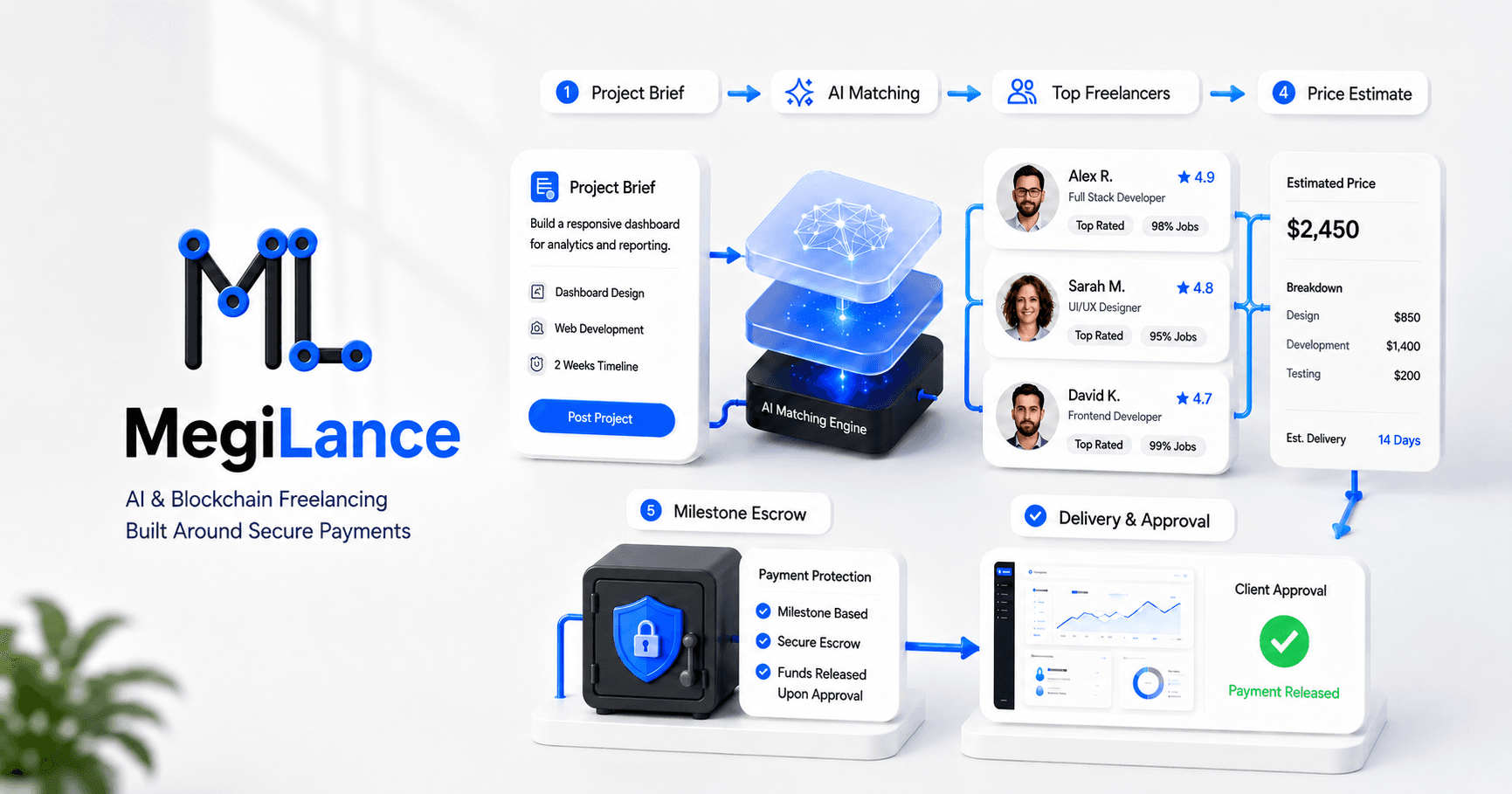 MegiLance: An AI & Blockchain Freelance Marketplace Built Around Secure Payments
